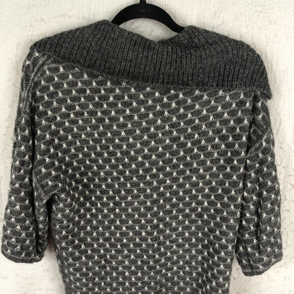 Classic Alpaca Sweater Womens Medium Gray SBaby Alpaca Big Collar Artsy NEW - Picture 16 of 16